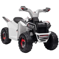 HOMCOM Elektro-Kinderquad, 2,5 km/h, Vorwärts- & Rückwärtsgang, für 18-36 Monate, Weiß(m-12)