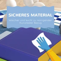 HOMCOM 4-delige Set Zachte Bouwblokken voor Klimmen en Glijden, Kunstlederen Bekleding, voor Kinderen van 1-3 Jaar, Multicolor(m-7)