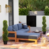 HOMCOM Set van 2 decoratieve planten, kunstplanten in pot, kunstplanten voor thuis, binnen en buiten, 90 cm, groen(m-7)