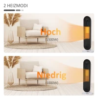 HOMCOM kachel 2000W 21 cm x 21 cm x 63.5 cm(m-9)