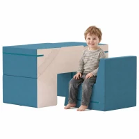 AIYAPLAY Spielsofa Samt 2-Teiliges Kindersofa aus Schaumstoff Waschbar Modulares Kindercouch  für Kinder 0,5 bis 3 Jahre(m-11)