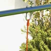 Outsunny Leagăn pentru Copii 3-8 Ani cu 2 Scaune și 4 Țăruși, din Metal și PP, 269x160x180 cm(m-8)