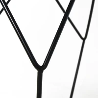 HOMCOM Round Side Table, Minimalist End Table with Steel Frame, Small Coffee Table for Living Room, Bedroom, Black(m-9)