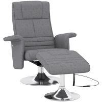 HOMCOM Massagesessel mit Hocker, neigbare Lehne, 78 x 95 x 88 cm, Dunkelgrau(m-11)