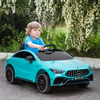 AIYAPLAY Kinder-Elektroauto, fernsteuerbar, mit Transportrollen, LED-Lichter, Hupe, für Kinder von 3-6 Jahren, Hellblau(m-10)
