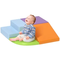 HOMCOM Saftbaustein-Set für Kinder, Kletter- und Krabbelspielzeug, weiches Kunstleder, EPE-Schaum, Mehrfarbig(m-12)