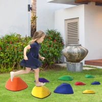 AIYAPLAY 9er-Set Trittsteine, rutschfestes Design, für drinnen & draußen, stapelbar, Bunt(m-10)