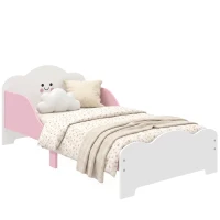 AIYAPLAY Kinderbett, 140 x 70 cm Bettgestell mit hohen Schutzgitter für Kinder von 3-6 Jahren, ohne Matratze, Rosa(m-12)