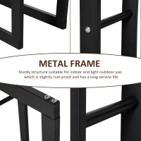HOMCOM Metal Firewood Log Holder Tall Firewood Rack Indoor Outdoor Fireplace Wood Storage Shelf with Side Rails, Rust-Resistant, Black, 60W x 25D x 100H cm(m-6)