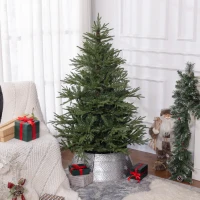 HOMCOM Weihnachtsbaum 150 cm, realistisches Aussehen, Schnellaufbau, inkl. Ständer, feuersicherer Kunststoff(m-10)