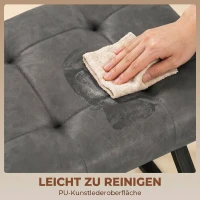 HOMCOM Schuhbank, Eingangsbank mit Kunstlederpolster, Ablage bis 220 kg für Flur, Eingangsbereich, 112 x 37 x 47 cm, Dunkelgrau(m-5)