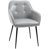 HOMCOM Sedia per sala da pranzo 61cm x 58cm x 84cm Grigio