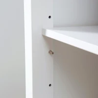 HOMCOM Küchenwagen Küchenrollwagen Servierwagen mit Räder Schublade Weinablage MDF Gummiholz Weiß+Eiche 67 x 48 x 86,5 cm(m-5)
