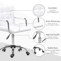 HOMCOM Bureaustoel draaistoel kruk met wielen draaibare kruk werkkruk stoel fauteuil directiestoel(m-6)