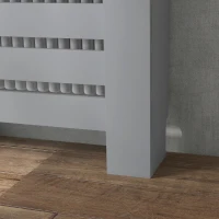 HOMCOM Copritermosifone in MDF a Doghe, Copricalorifero a Griglia con Cassetto, 78x19x95.5 cm, Grigio(m-8)