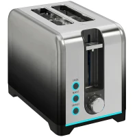 HOMCOM 2 Slice Toaster with 7 Browning Levels, Reheat, Defrost and Cancel Functions(m-1)