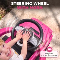 HOMCOM 3 in 1 Kids Children Ride on Push Car Toddler Sliding Car G350 Licensed Walker Foot to Floor Slider Push-Along with Horn Steering Wheel NO POWER Manual, Pink(m-7)