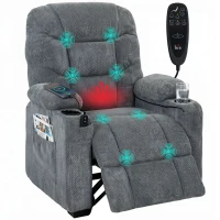 HOMCOM Elektrischer Relaxsessel mit Massage & Wärme, leisem Motor und Memory-Funktion, Dunkelgrau(m-8)