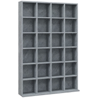 HOMCOM CD Storage Unit with Adjustable Shelves, 89 x 130.5 cm, Cement Grey