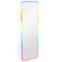 HOMCOM Espelho de Corpo Inteiro com Luzes LED 120x40 cm Espelho de Parede com Iluminação em 7 Cores RGB e Função de Memória Prata(m-1)