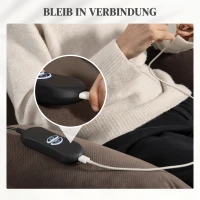 HOMCOM Opsta-hulpstoel met massagefunctie en lendenverwarming, relaxfauteuil met afstandsbedieningen en zijzakken, donkerbruin(m-8)