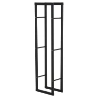 HOMCOM Porta Legna Verticale in Metallo Nero da Interni ed Esterni con Portata 100 kg max, 40x25x150 cm(m-11)