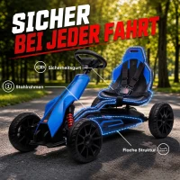 HOMCOM Elektro Go-Kart für Kinder 3-5km/h Gokart mit 2-Fach verstellbarem Geschwindigkeit, Sicherheitsgurt, EVA-Räder für 3-8(m-7)