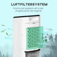 HOMCOM Min-Klimaatregelaar Airconditioner Ruimte Airconditioner, 3 Modi, Timerfunctie, 24,5 cm x 27 cm x 60 cm, Crèmewit + Zwart(m-4)