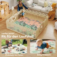 AIYAPLAY Speelmat Baby 196 x 176 x 1,5 cm opvouwbaar Dubbelzijdige Kruipmat Meerzijdig(m-8)