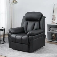 HOMCOM Power Lift Chair Recliner for Elderly, Electric Recliner Chair, Overstuffed Faux Leather Riser and Reclining Armchair with Remote Control, Side Pockets, for Living Room, Black(m-10)
