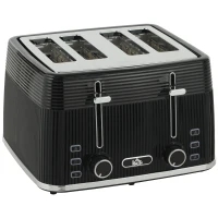 HOMCOM 4 Slice Toaster with 7 Browning Levels, Bread Toaster with Removable Crumb Tray, Black(m-1)