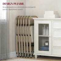 HOMCOM Set de 6 scaune moderne pliabile din oțel și poliester, 45x46x78 cm, bej(m-6)