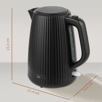 HOMCOM Elektrische waterkoker, 1,7L, snelkookfunctie, 2025W, met uitneembaar kalkfilter, automatische uitschakeling, Zwart(m-3)