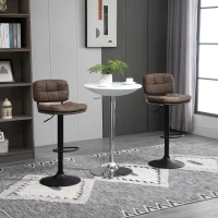 HOMCOM Set 2 Sgabelli Bar Moderni e Girevoli con Schienale e Poggiapiedi, Sgabelli da Cucina con Altezza Regolabile, Rivestimento Pelle PU e Imbottitura, 41.5x45x85-107cm(m-10)