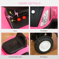 HOMCOM Ride-On Tractor, Toddler Walker, Foot-to-Floor Slide, for Ages 1-3 Years - Pink(m-6)