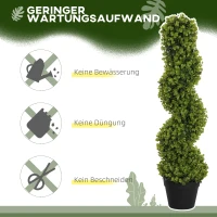 HOMCOM Set van 2 decoratieve planten, kunstplanten in pot, kunstplanten voor thuis, binnen en buiten, 90 cm, groen(m-6)