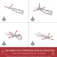 HOMCOM kerstboom dennenboom met kunststof standaard 390 takpunten wit Ø 55 x 180 h cm(m-5)