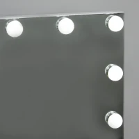 HOMCOM Hollywood Mirror with Lights for Makeup Dressing Table, Lighted Vanity Mirror with 12 Dimmable LED Bulbs and USB Plug in Power Supply, White(m-7)