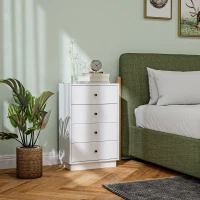 HOMCOM Kommode Sideboard mit 7 Schubladen Schrank aus Holzwerkstoff im Modern Stil 47 x 29 x 75 cm Weiß(m-10)