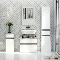 HOMCOM MDF 2-Drawer Under Sink Bathroom Cabinet White(m-7)