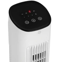 Ventilator turn HOMCOM cu telecomandă, 3 viteze, mod de repaus, oscilație, temporizator de 15 ore, afișaj LED, alb(m-9)