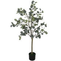 HOMCOM Eucalipto Artificial 150 cm Planta Artificial Decorativa Grande Árvore Artificial de Interior com 230 Folhas Verde