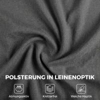 HOMCOM Schaukelstuhl in Leinenoptik mit 5-fach verstellbarer Fußstütze und Leinenoptik, für Wohnzimmer, Dunkelgrau(m-7)