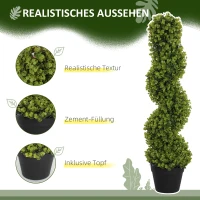 HOMCOM Set van 2 decoratieve planten, kunstplanten in pot, kunstplanten voor thuis, binnen en buiten, 90 cm, groen(m-4)