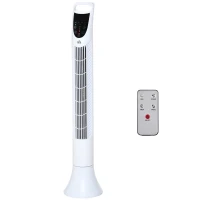 HOMCOM Ventilateur colonne oscillant silencieux 40 W télécommande panneau contrôle tactile 3 vitesses hauteur 91,5 cm blanc(m-11)