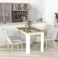HOMCOM Dining Table for 4-6 People, Kitchen Table with Wood Effect for Dining Room, Oak and White(m-10)