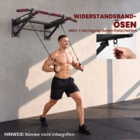 SPORTNOW Drążek do podciągania składany z antypoślizgowymi uchwytami, montaż na ścianie maks. 120 kg, 98 x 65 x 31 cm Czarny(m-7)