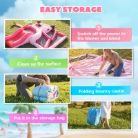 AIYAPLAY Inflatable Bounce House for Kids with Slide, Ball Pit, Basketball Hoop and Blower for Indoor Outdoor Garden, Pink(m-7)