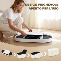 HOMCOM Pouf Contenitore Pieghevole con Vano da 72L e Rivestimento in Velluto, 76x38x35 cm, Crema(m-4)