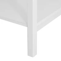 HOMCOM White Bedside Table, Wooden Side Table, Nightstand, Bedside Cabinet with Drawer and Storage Shelf for Bedroom and Living Room(m-9)